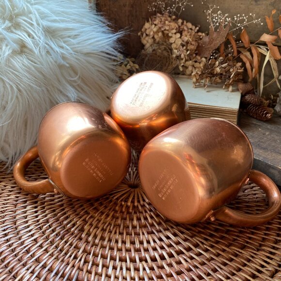 3 West Bend Copper Moscow Mule Mugs Cups Made in USA - Picture 4 of 4